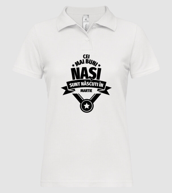 Cei mai buni nași sunt născuți în martie. model alb pe tricou