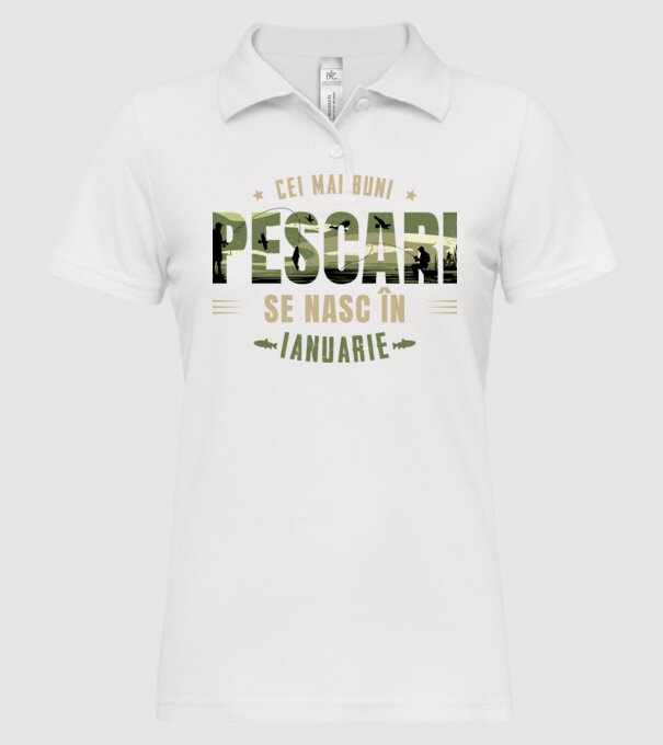 Cei mai buni pescari se nasc în ianuarie model alb pe tricou