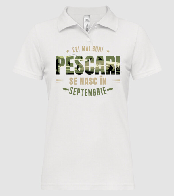 Cei mai buni pescari se nasc în septembrie model alb pe tricou