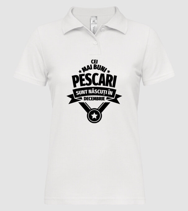Cei mai buni pescari sunt născuți în decembrie model alb pe tricou