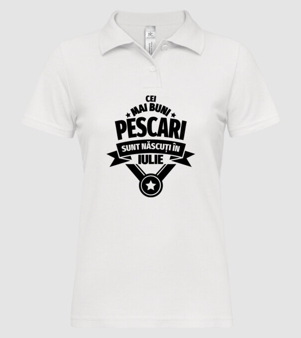 Cei mai buni pescari sunt născuți în iulie model alb pe tricou