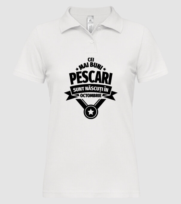 Cei mai buni pescari sunt născuți în octombrie model alb pe tricou