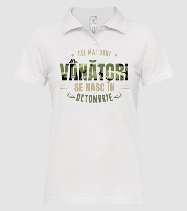 Cei mai buni vânători se nasc în octombrie model alb pe tricou