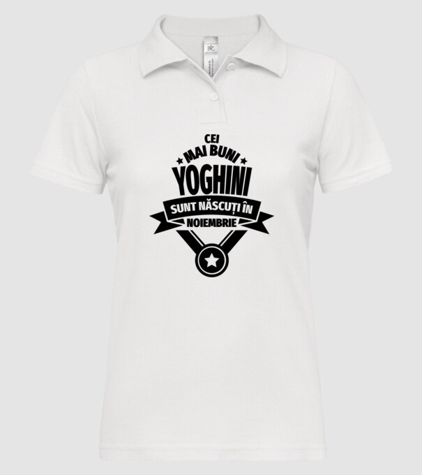 Cei mai buni yoghini sunt născuți în noiembrie model alb pe tricou