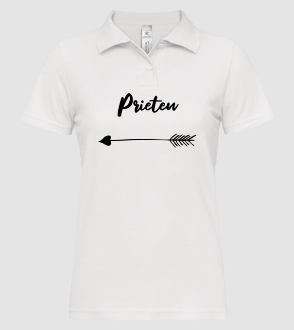 prieten model alb pe tricou