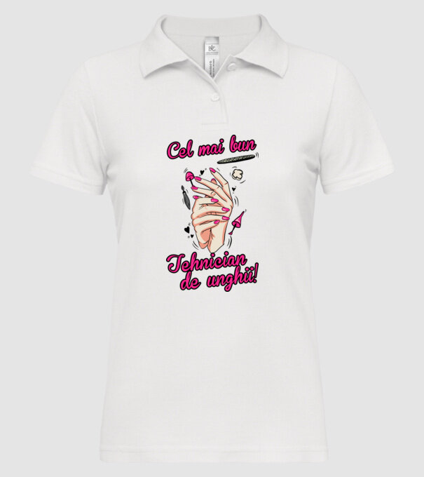 Cel mai bun tehnician de unghii model alb pe tricou