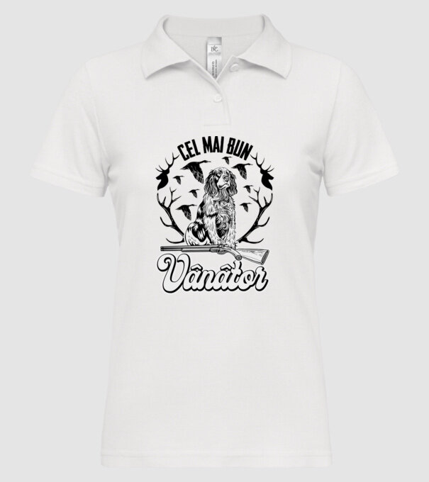 Cel mai bun vânător model alb pe tricou
