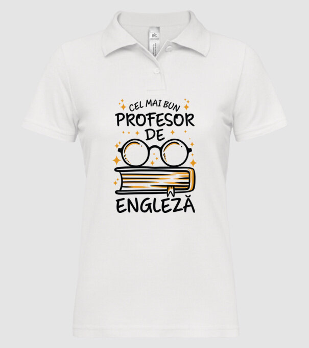 Cel mai profesor engleză model alb pe tricou