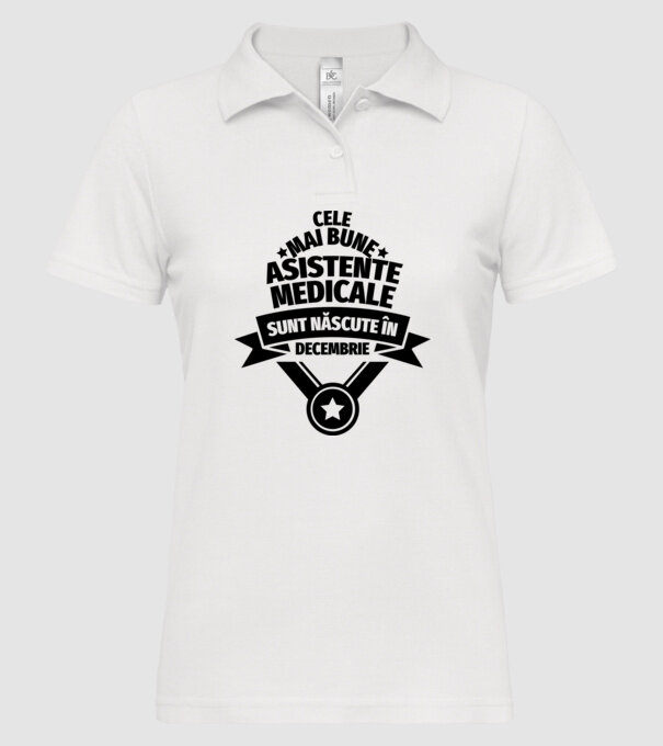 Cele mai bune asistente medicale sunt născute în decembrie model alb pe tricou