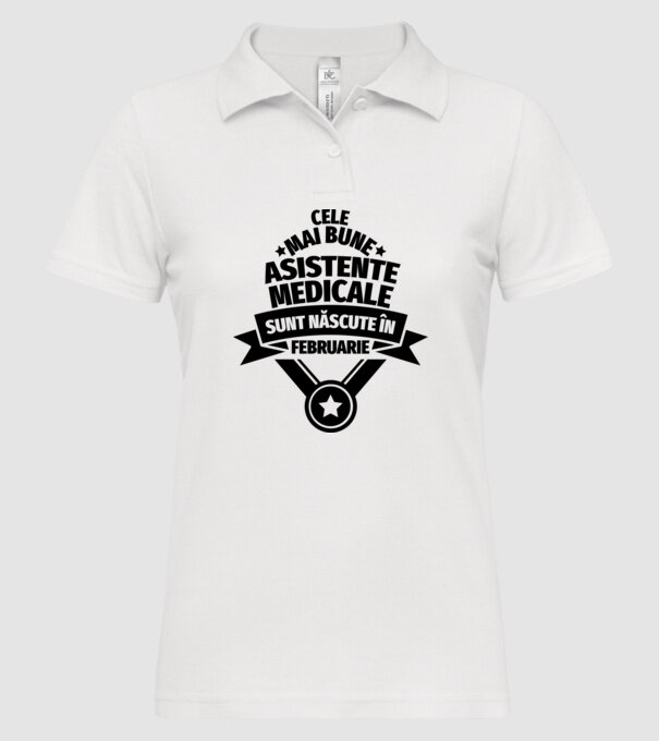 Cele mai bune asistente medicale sunt născute în februarie model alb pe tricou