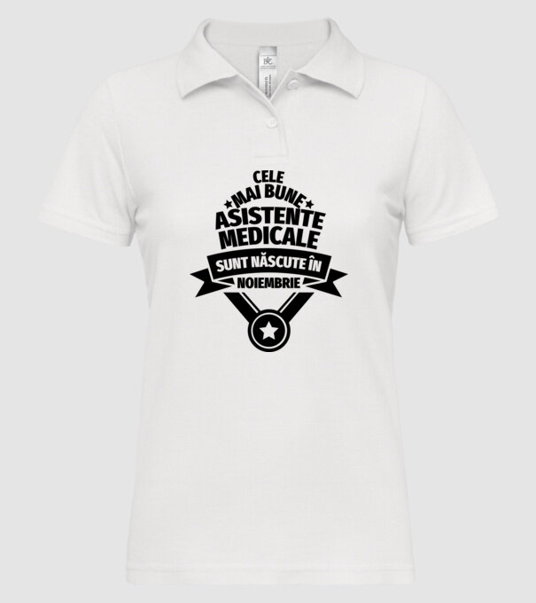 Cele mai bune asistente medicale sunt născute în noiembrie model alb pe tricou