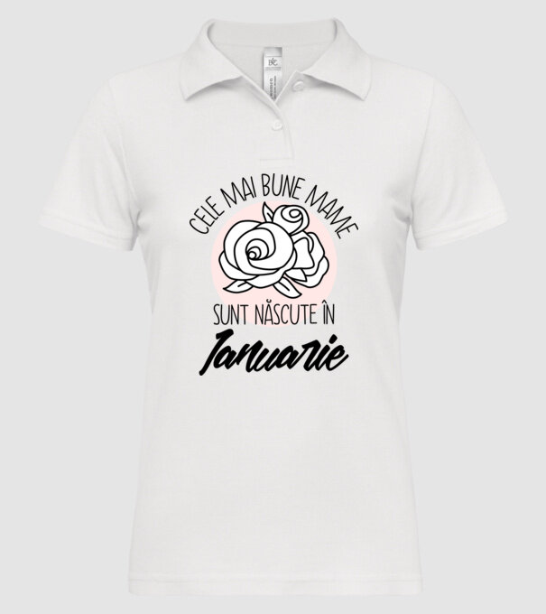 Cele mai bune mame sunt născute în Ianuarie model alb pe tricou