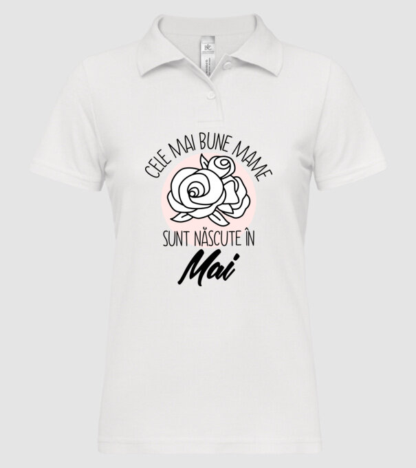 Cele mai bune mame sunt născute în Mai model alb pe tricou