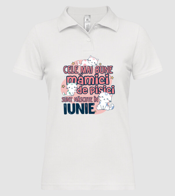 Cele mai bune mămici de pisici iunie model alb pe tricou