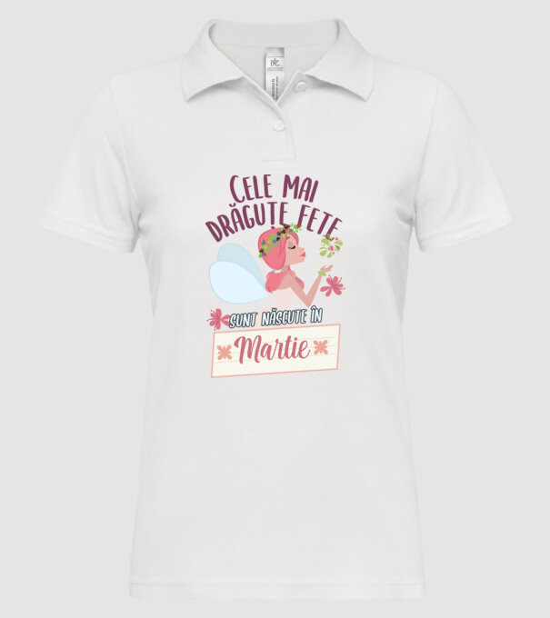 Cele mai drăguțe fete sunt născute în martie. model alb pe tricou