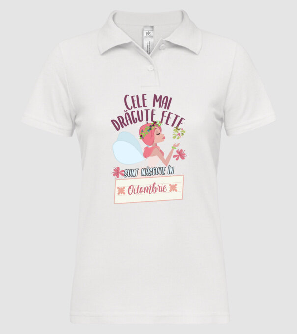Cele mai drăguțe fete sunt născute în octombrie. model alb pe tricou