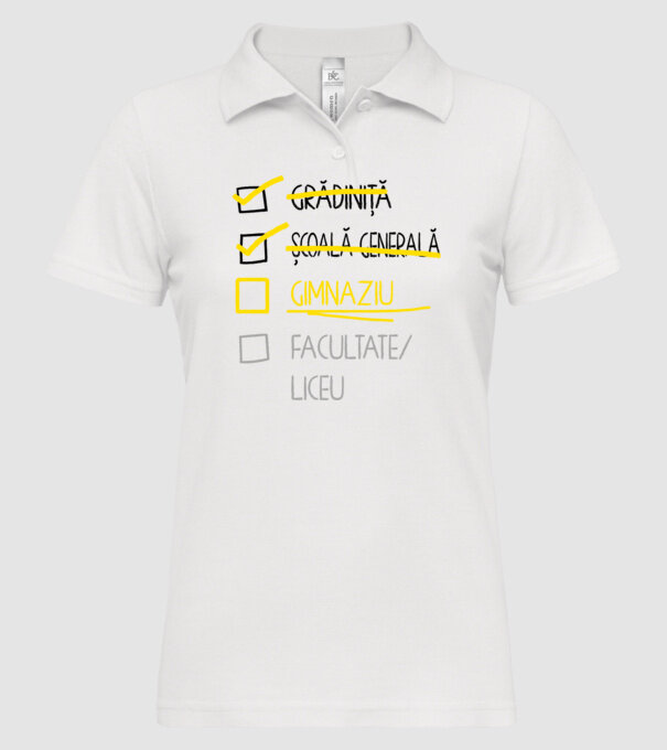 Cheklist educație - Școala primară alb model alb pe tricou