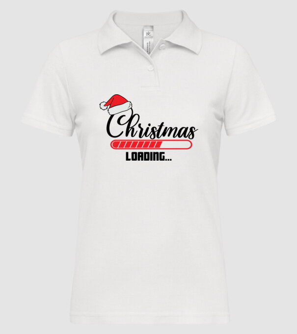 Christmas is loading model alb pe tricou
