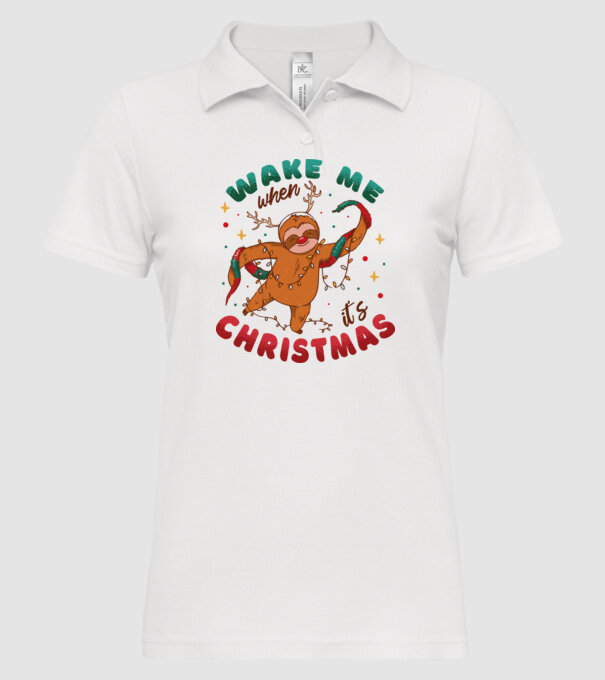 Christmas Sloth model alb pe tricou