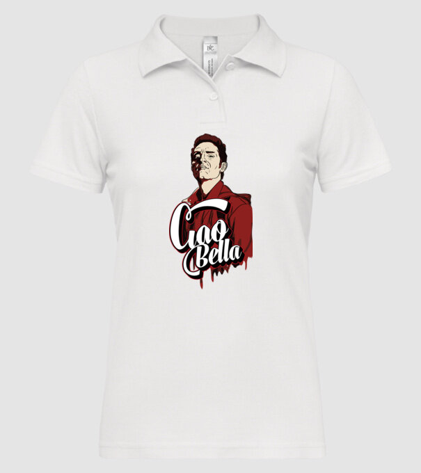 ciao bella berlin model alb pe tricou