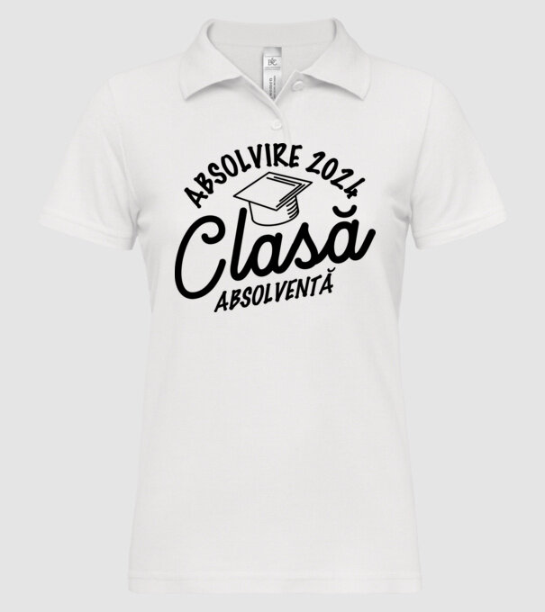 Clasă absolventă model alb pe tricou