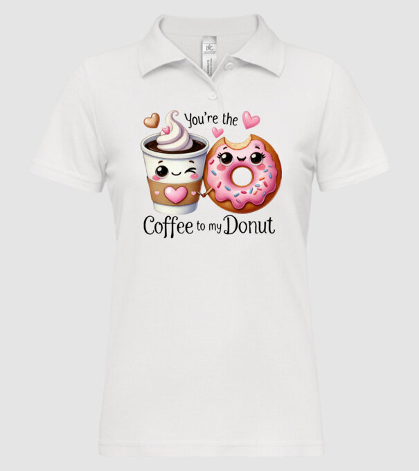 Coffee to my Donut model alb pe tricou