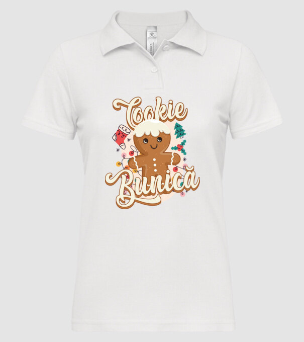 Cookie bunică model alb pe tricou