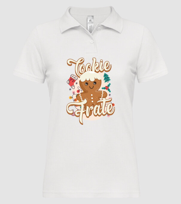 Cookie frate model alb pe tricou
