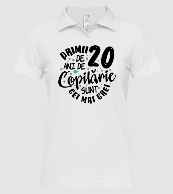 Copilărie 20 de ani model alb pe tricou
