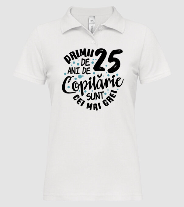 Copilărie 25 de ani model alb pe tricou