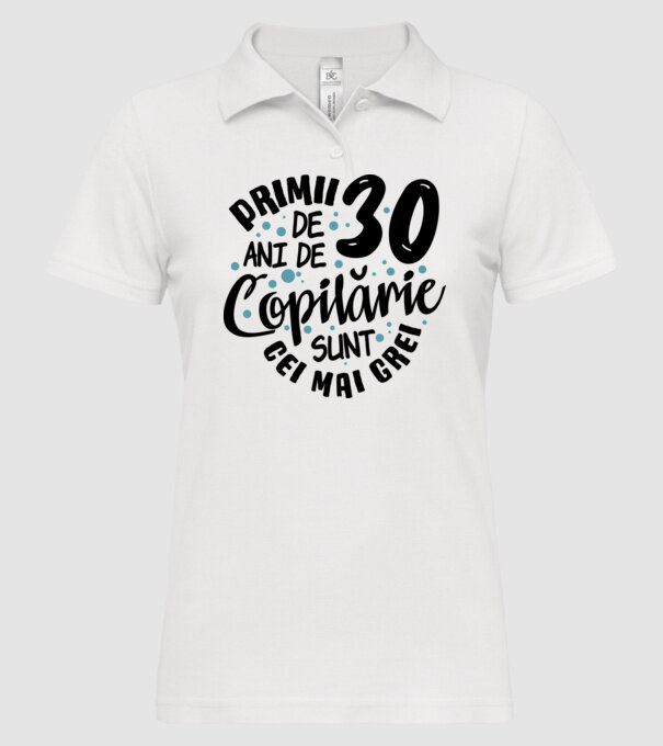Copilărie 30 de ani model alb pe tricou