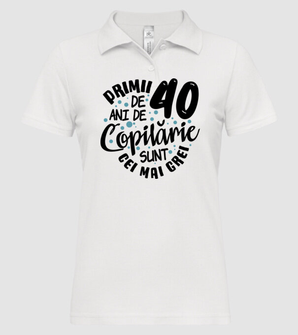 Copilărie 40 de ani model alb pe tricou