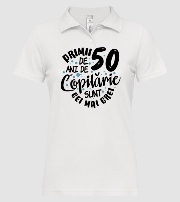 Copilărie 50 de ani model alb pe tricou