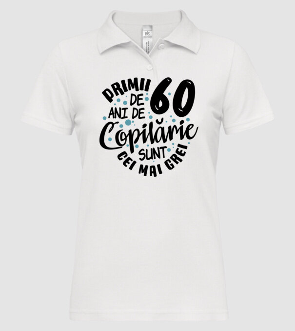 Copilărie 60 de ani model alb pe tricou