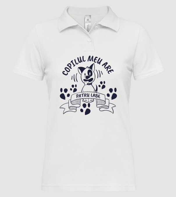 Copilul meu are patru labe model alb pe tricou
