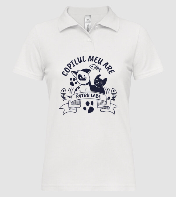 Copilul meu are patru labe model alb pe tricou