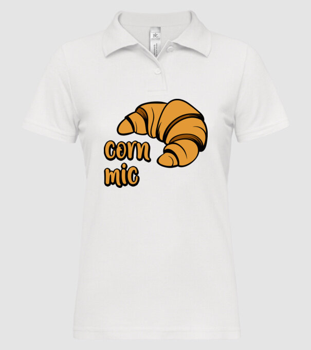 corn mic model alb pe tricou