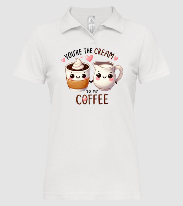 Cream to my Coffee model alb pe tricou