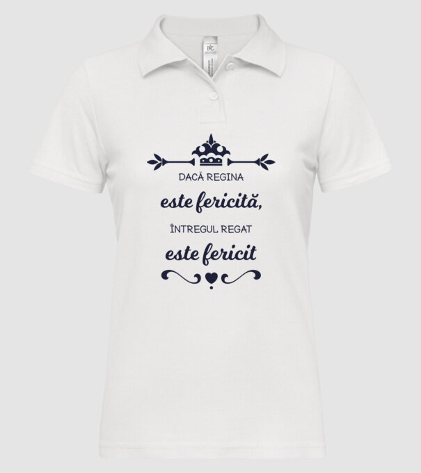 dacă regina este fericită, întregul regat este fericit model alb pe tricou