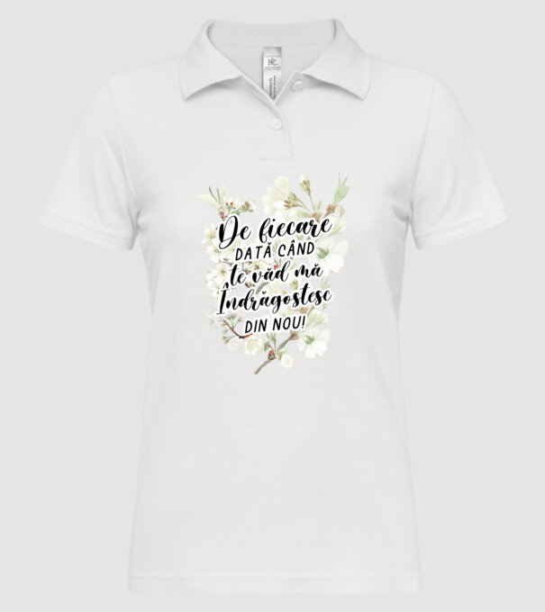 De fiecare dată când te văd mă îndrăgostesc din nou model alb pe tricou