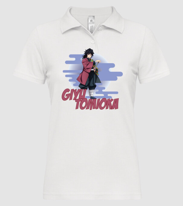 Demon Slayer Giyu model alb pe tricou
