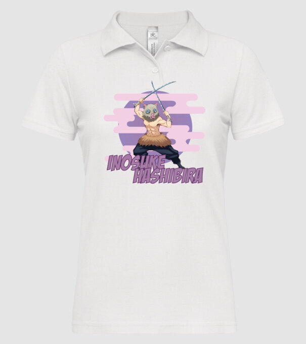 Demon Slayer Inosuke model alb pe tricou