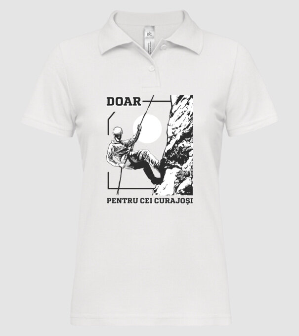 Doar pentru cei curajoși model alb pe tricou