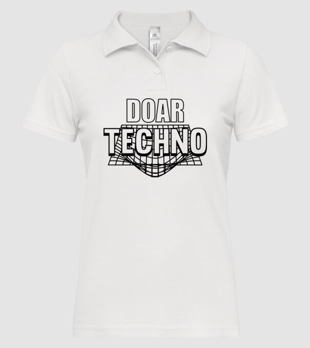 Doar techno model alb pe tricou