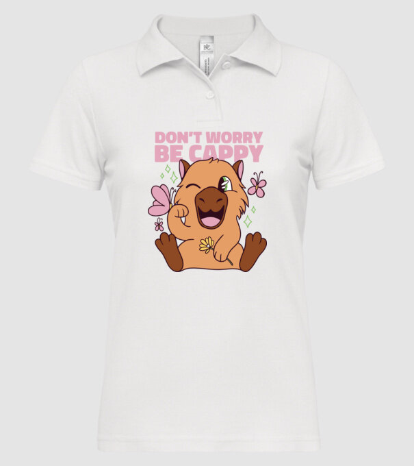 Don't worry be cappy - capibară model alb pe tricou