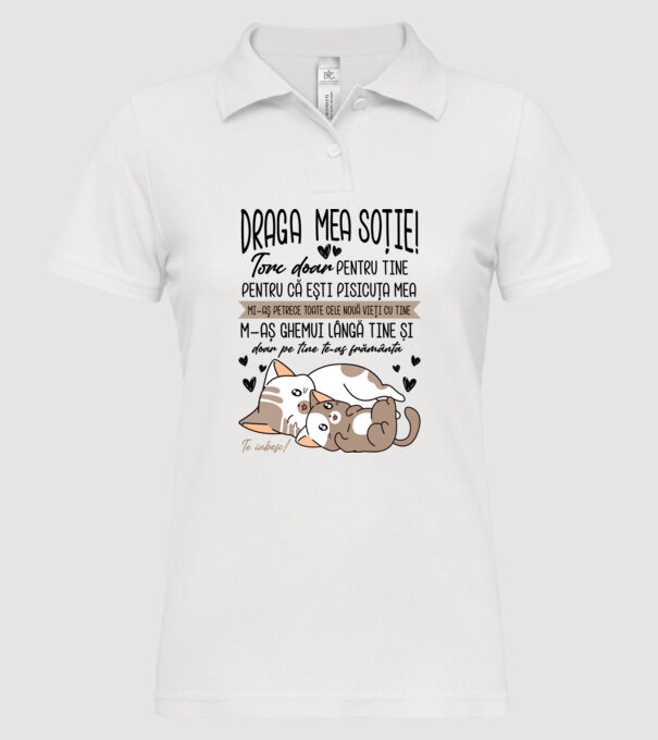 Draga mea soție model alb pe tricou