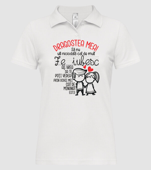 Dragostea mea Cât de minunat ești model alb pe tricou