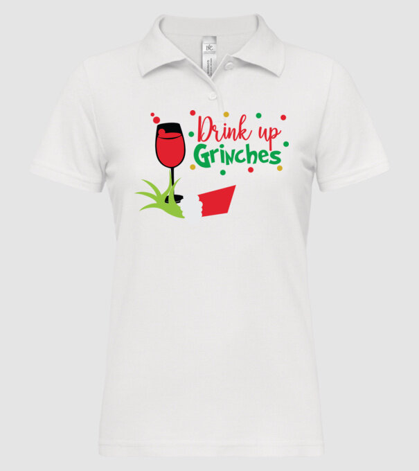 Drink up Grinches model alb pe tricou