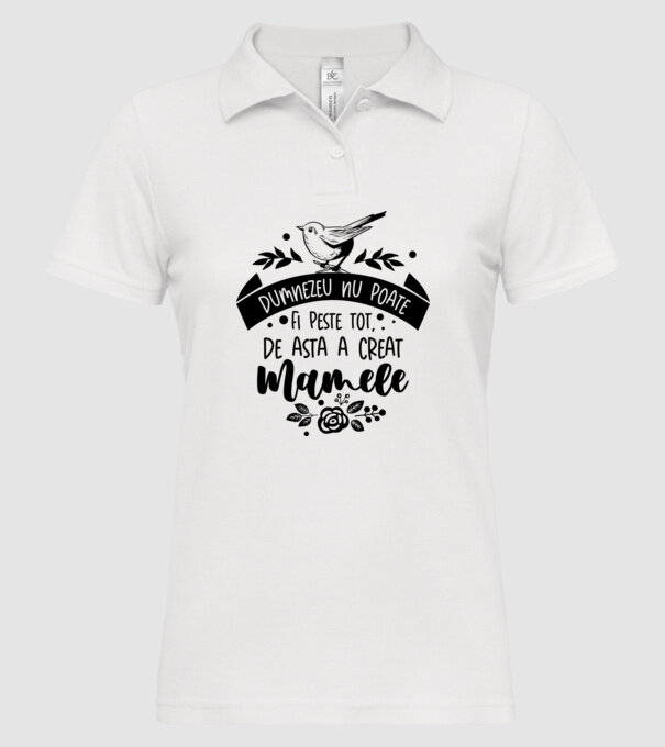 Dumnezeu nu poate fi peste tot model alb pe tricou
