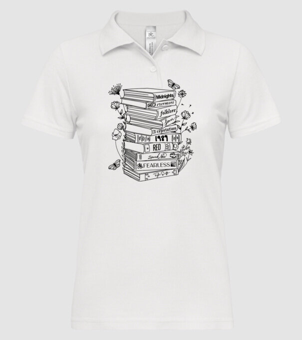 Eras tour books model alb pe tricou